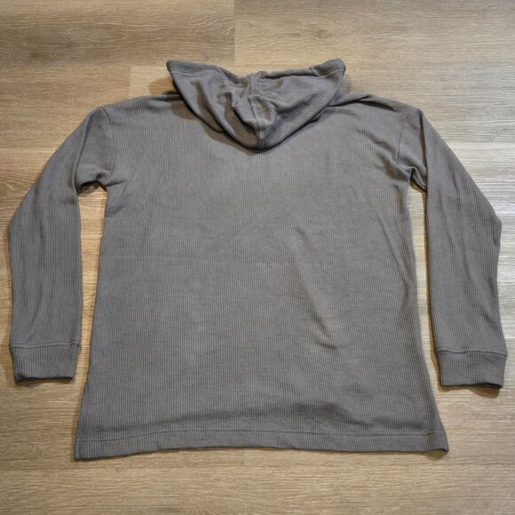 Free Fly Bamboo Waffle Hoodie Womens Size Medium V-Neck Gray Lightweight - Picture 6 of 6